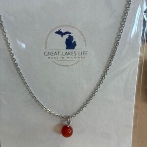 Genuine carnelian necklace.